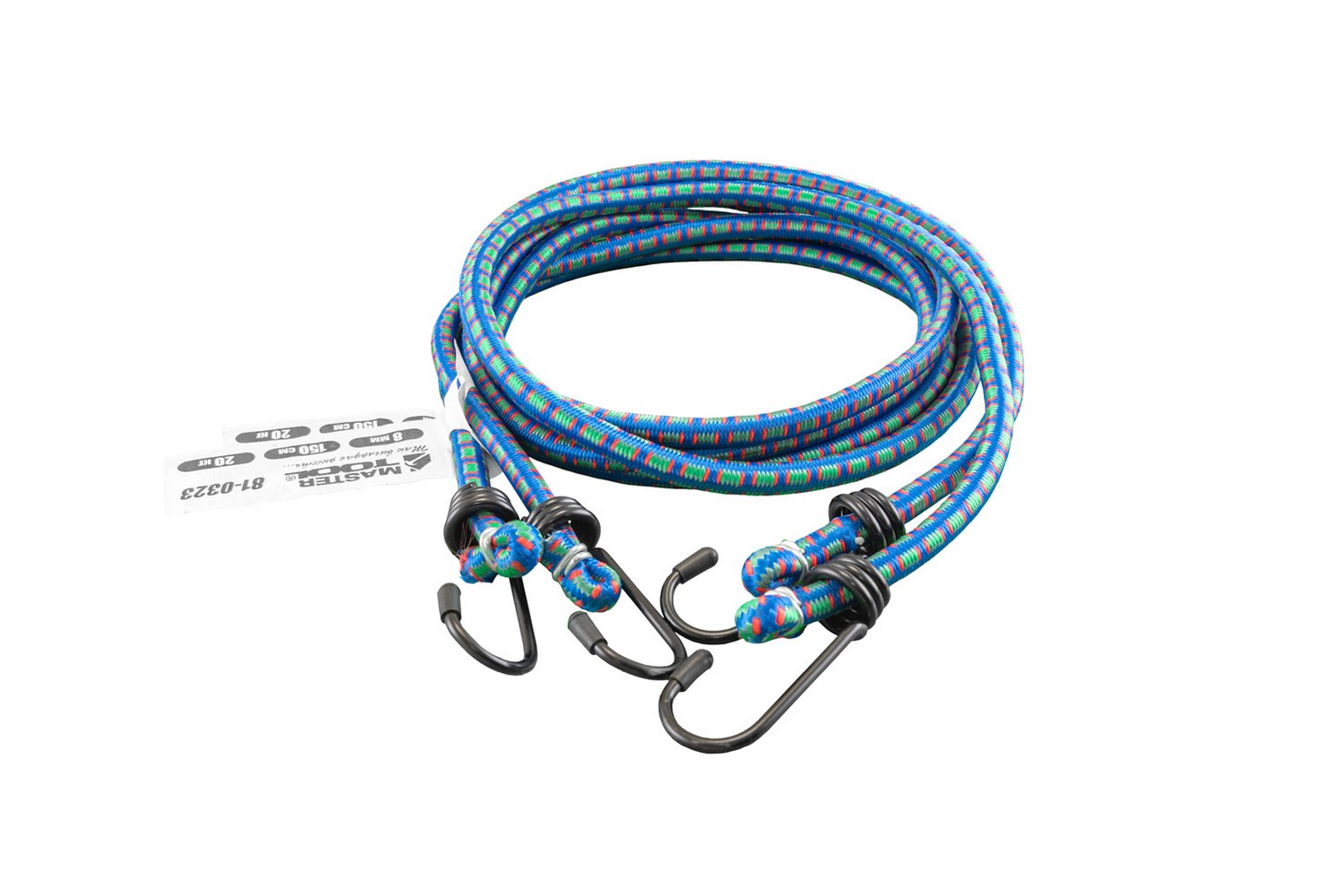 Стяжка вантажу MASTERTOOL гумова Ø 8 мм 150 см набір 2 шт 81-0323 view 1