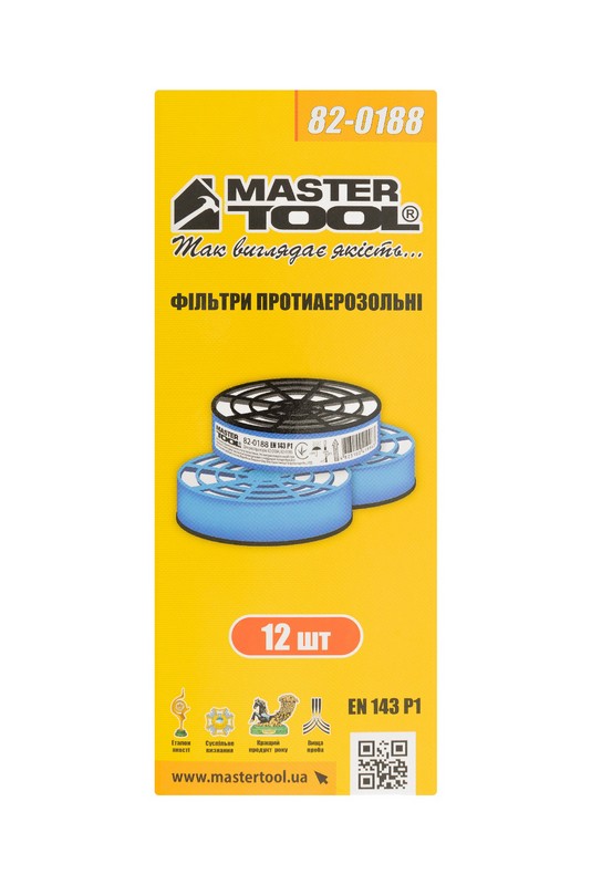 Фільтр змінний протиаерозольний MASTERTOOL EN 143 P1 набір 12 шт 82-0188 view 3