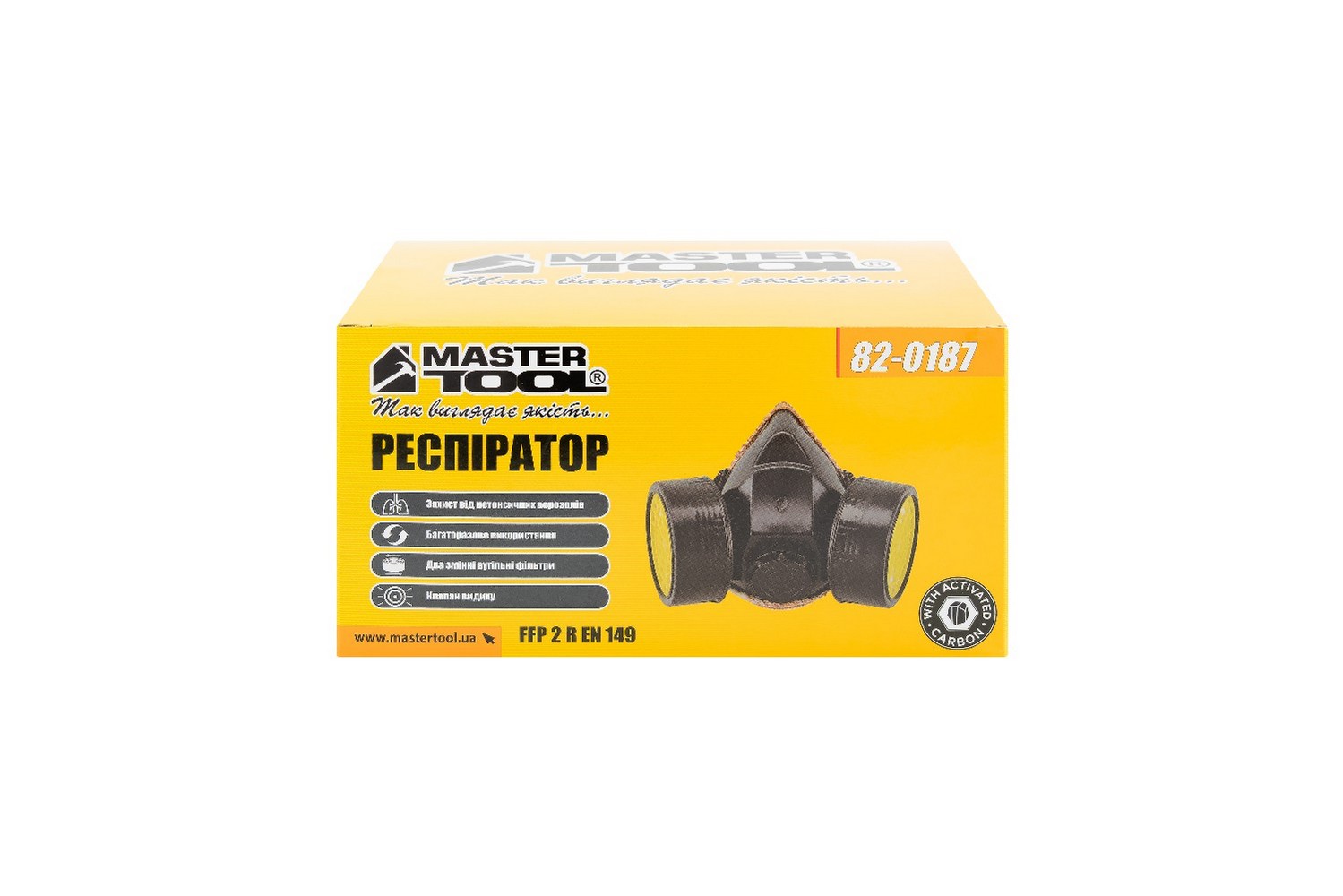 Респіратор-напівмаска протипиловий MASTERTOOL FFP2 R EN 149 2 змінні протигазові фільтри 82-0187 view 7