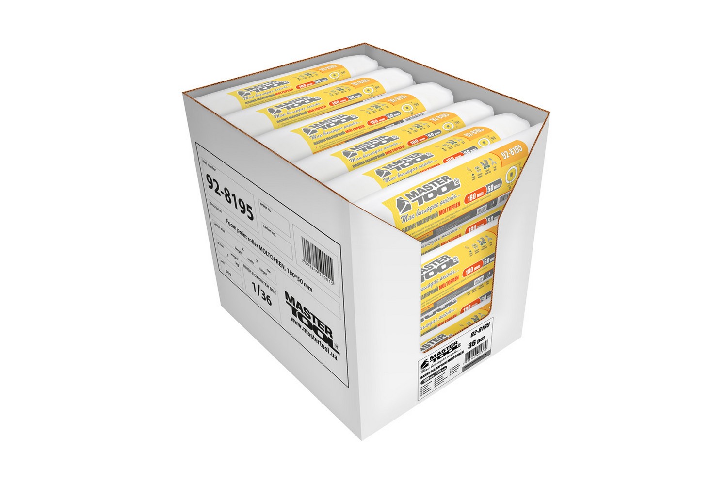 Валик малярський MASTERTOOL Moltopren 50/180 мм Ø 6 мм 92-8195_Р view 4