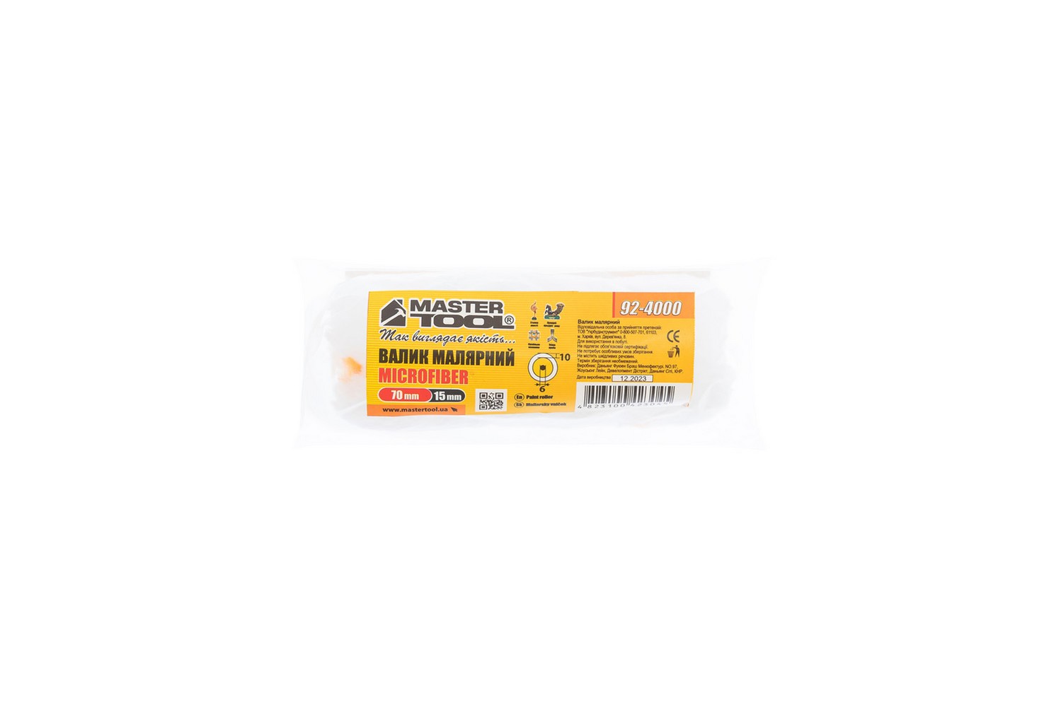 Валик малярський MASTERTOOL Microfiber 15/70/10 мм Ø 6 мм 92-4000 view 3