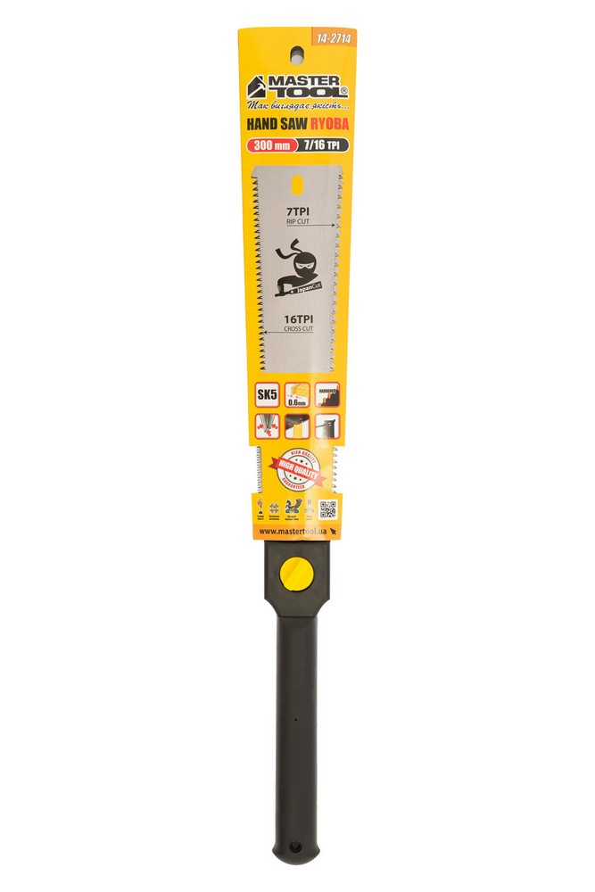 Ножівка столярна MASTERTOOL 7TPI/16TPI JAPAN CUT RYOBA 300 мм загартований зуб 3-D заточування 14-2714 view 9