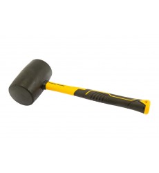 Киянка гумова MASTERTOOL Ø72 мм, 900 г, фібергласова рукоятка чорна 02-2304