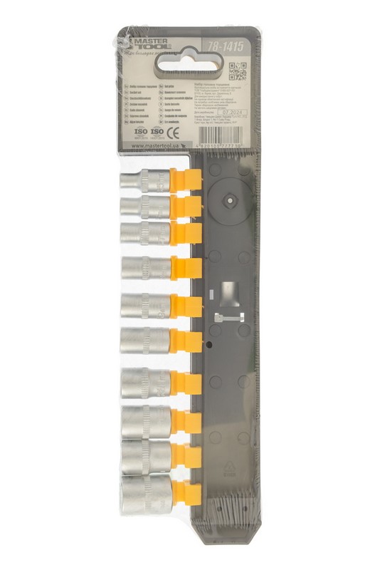 Набір головок торцевих 6-гранних MASTERTOOL ¼" 5-14 мм з тріскачкою 72 зубці CrV 11 шт 78-1415 view 5