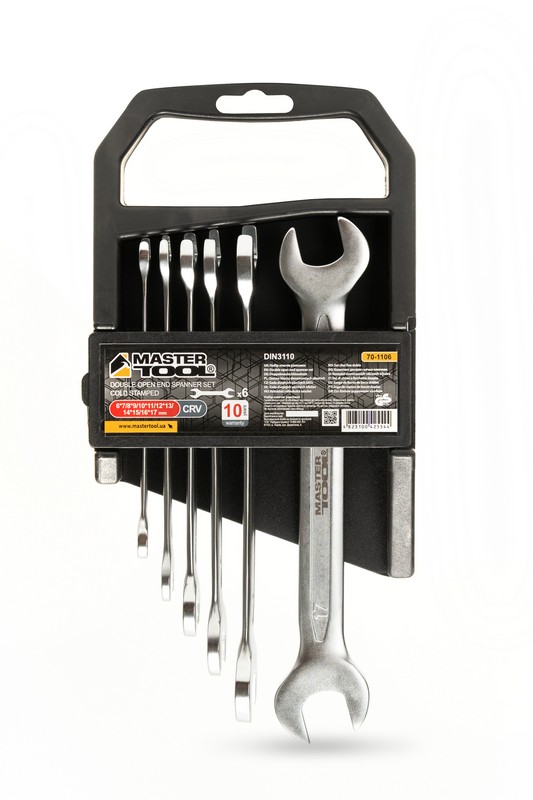 Ключі ріжкові MASTERTOOL набір 6 шт (6-17 мм) 31CrV3 COLD FORGED DIN3110 70-1106 view 1