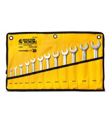 Ключі ріжкові MASTERTOOL COLD FORGED набір 12 шт (6–25/27/28/30/32 мм) 31CrV3 DIN 3110 у чохлі 70-1112