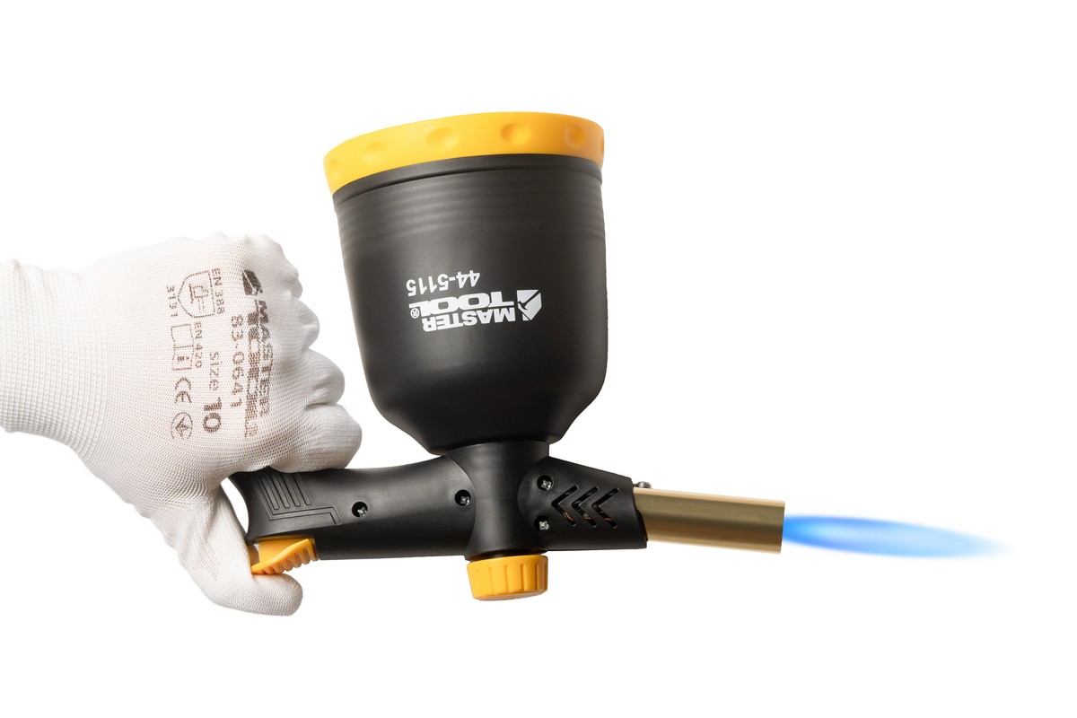 Лампа газова паяльна MASTERTOOL п'єзопідпал/обертання 360° Ø 20.2 мм/1300°С 1.7 кВт 123 г/год 44-5115 view 7