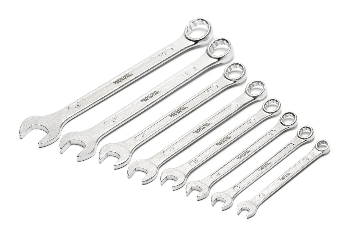 Ключі комбіновані MASTERTOOL набір 8 шт (8, 9, 10, 11, 13, 14, 17, 19 мм) STANDARD 71-9108 view 2