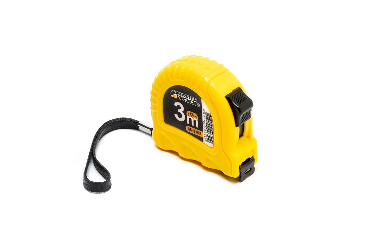Рулетка MASTERTOOL 3 м×13 мм фіксатор полотна кнопка STOP протиковзний гачок 65-2103 view 2