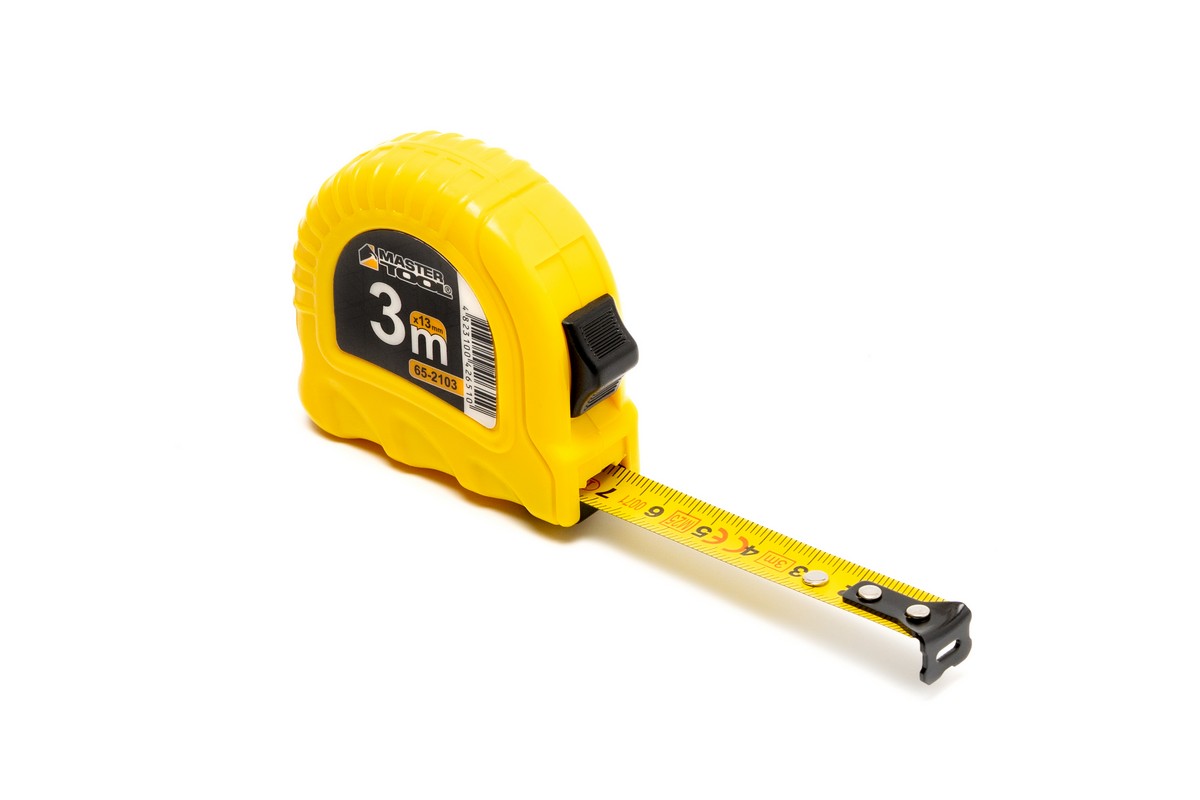 Рулетка MASTERTOOL 3 м×13 мм фіксатор полотна кнопка STOP протиковзний гачок 65-2103 view 1