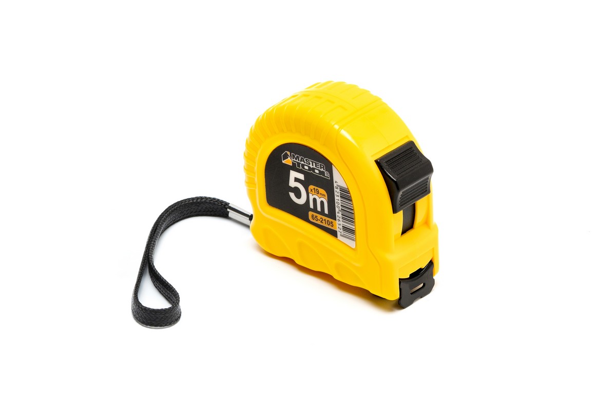 Рулетка MASTERTOOL 5 м×19 мм фіксатор полотна кнопка STOP протиковзний гачок 65-2105 view 2
