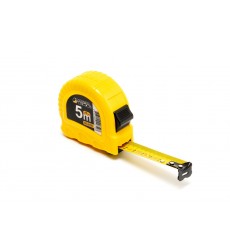 Рулетка MASTERTOOL 5 м×19 мм фіксатор полотна кнопка STOP протиковзний гачок 65-2105