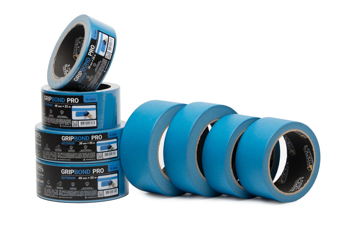 Стрічка малярна для фасадних робіт MASTERTOOL GripBond Pro Exterior 38 мм×25 м синя 79-9894 view 3