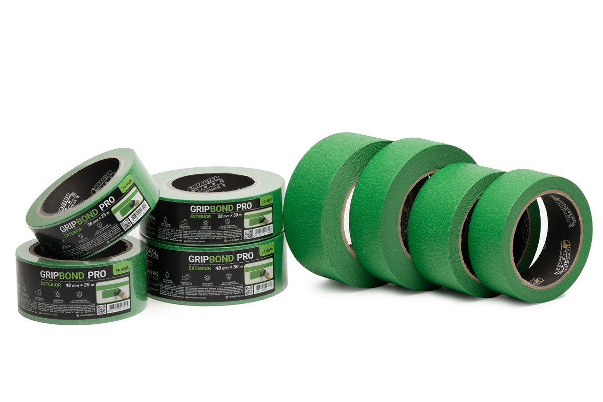 Стрічка малярна для грубих робіт MASTERTOOL GripBond Pro Exterior 48 мм×50 м зелена 79-9889 view 3