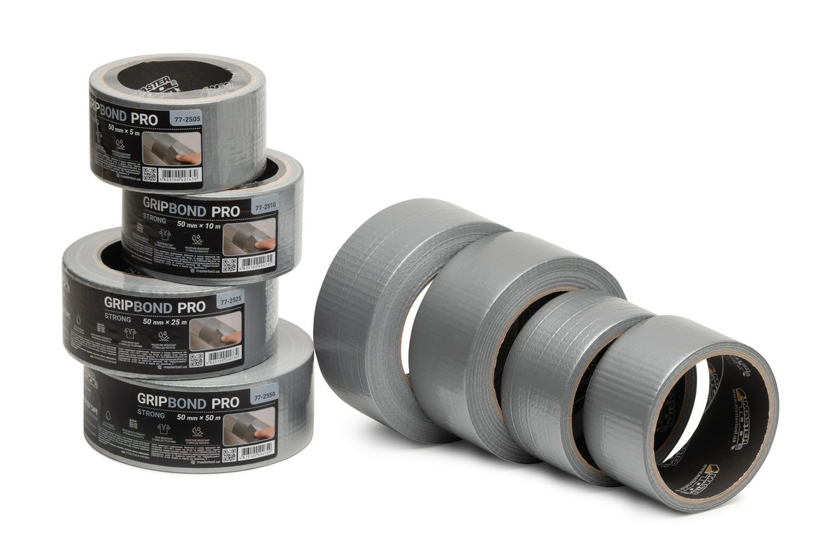 Стрічка армована MASTERTOOL GripBond Pro Strong t 70°C 50 мм×5 м сіра 77-2505 view 3