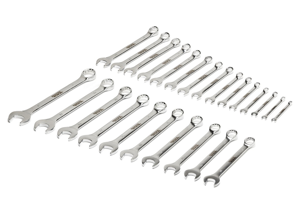 Ключі комбіновані MASTERTOOL SATIN FINISH набір 25 шт (6-28/30/32 мм) CrV DIN 3113 71-2124 view 2