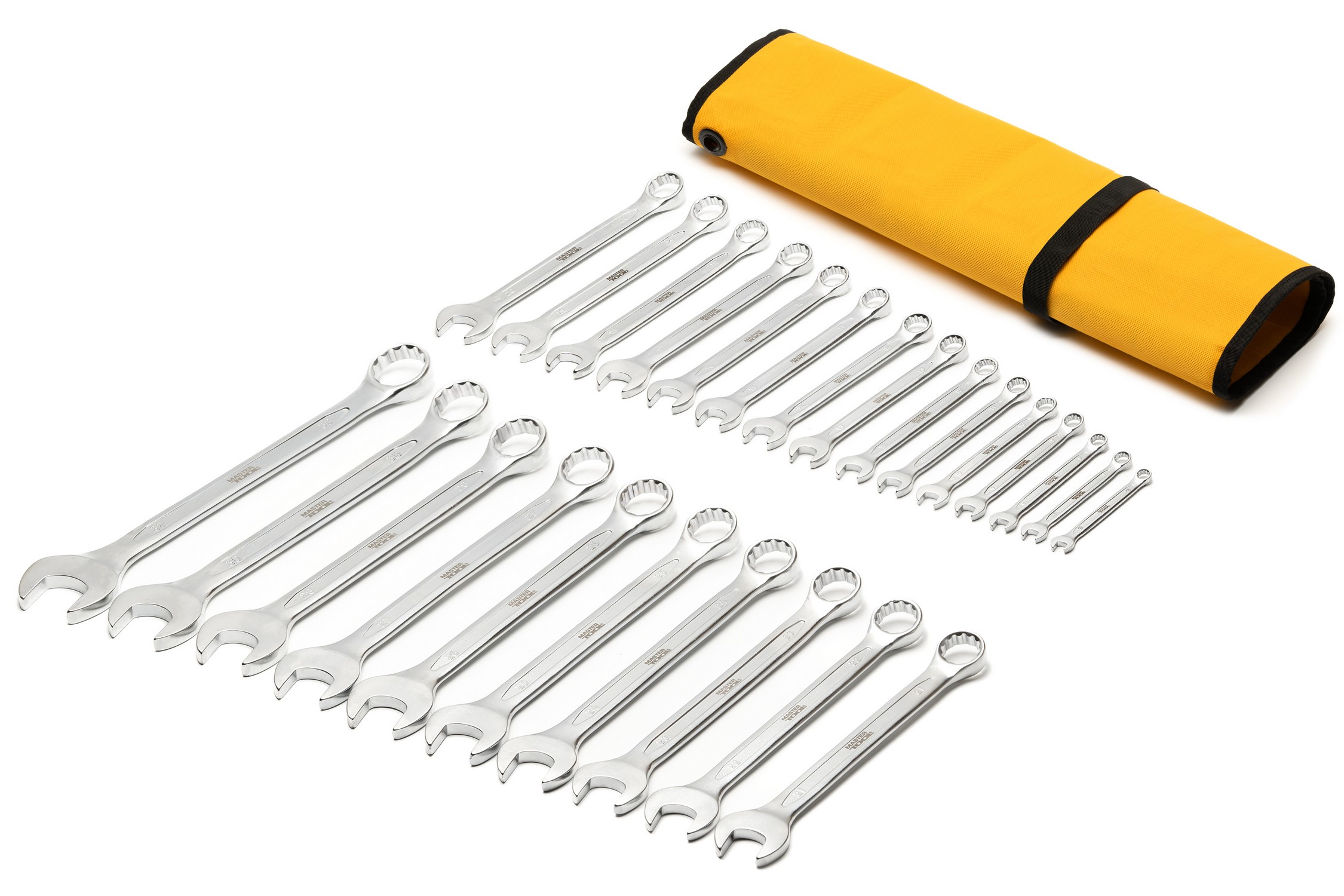 Ключі комбіновані MASTERTOOL COLD FORGED набір 25 шт (6–28/30/32 мм) 31CrV3 DIN 3113 у чохлі 72-1125 view 2